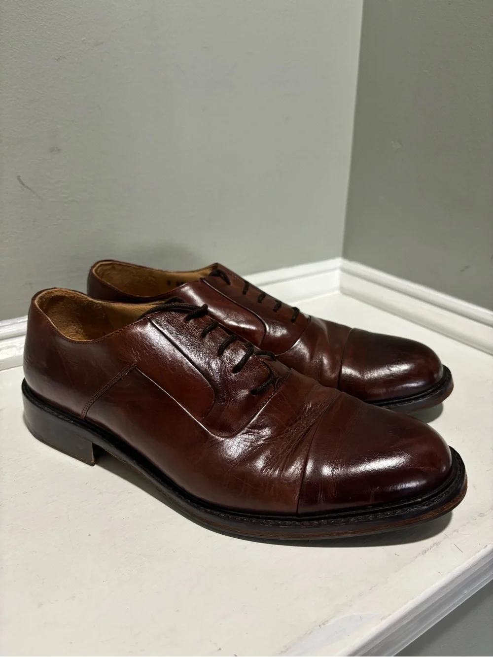 Johnston & Murphy Brown Leather Derby Oxford Dress Shoes -size 9M